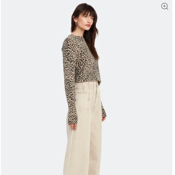 NWT Zadig and Voltaire Lirius Cashmere Leopard-Print Sweater Sz S - Picture 3 of 16